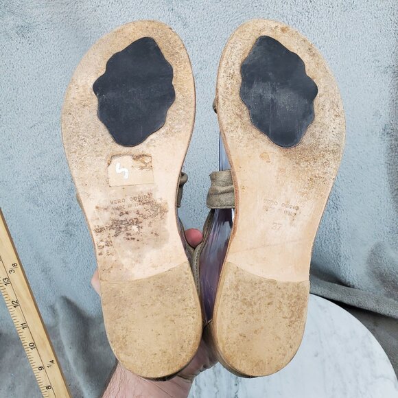 Sundance Shoes Womens EU 37 US 6 Brown Leather Cross Strap Sandals *Read* - Picture 9 of 10